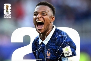 FIFA晒姆巴佩数据海报:最年轻出战20场世界杯球员,最快打进20球